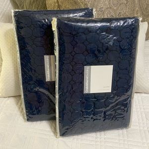 Crate&Barrel Bedding Fiona Euro Shams in Indigo 26x26 MATCHING PAIR